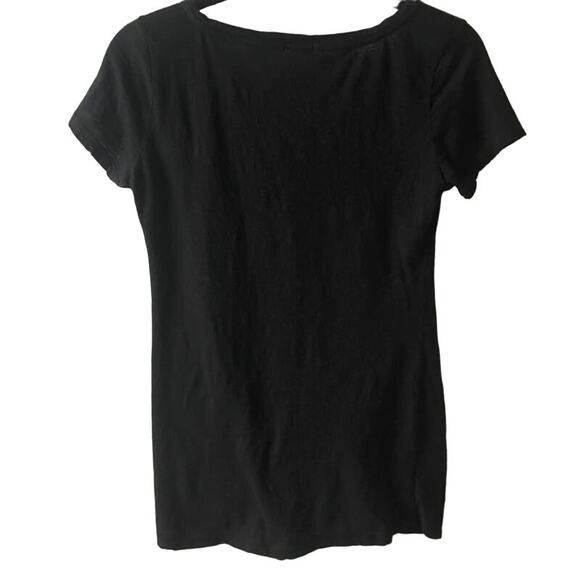 Nordstrom BP. Twist-Front BlackTee Shirt Size Medium - Picture 3 of 7